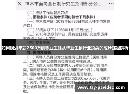 如何规划年薪2500万的职业生涯从毕业生到行业顶尖的成长路径解析 如何规划年薪2500万的职业生涯从毕业生到行业顶尖的成长路径解析